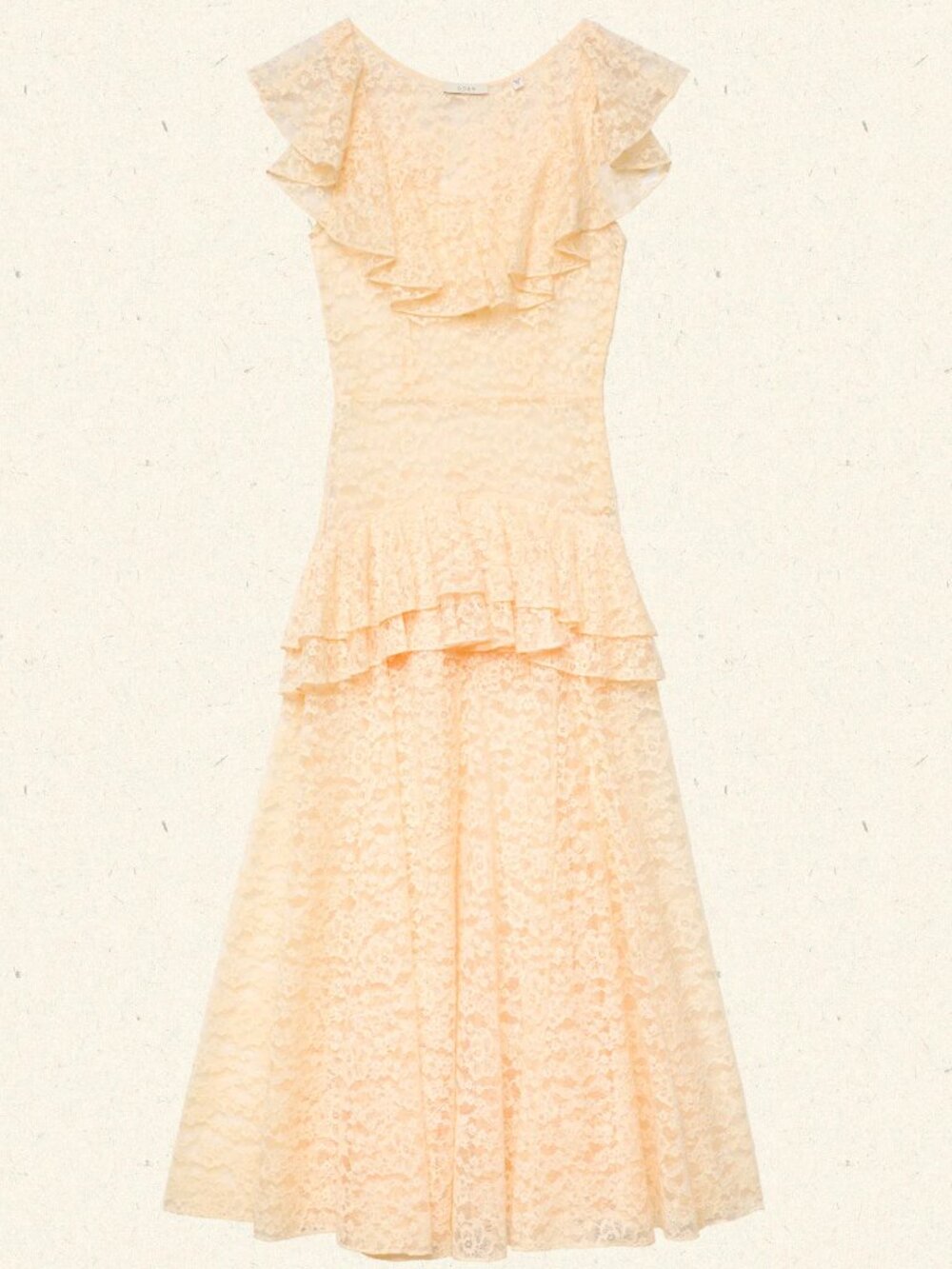 DOEN Costine Maxi Dress Vanilla Cream Lace Sheer - Picture 15 of 16